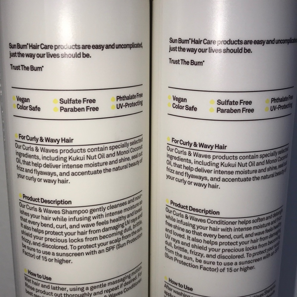 SUN BUM vegan curls & waves shampoo & conditioner - Picture 3 of 3